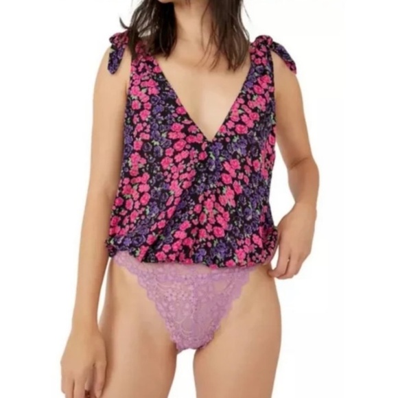 NWT FREE PEOPLE bare it all bodysuit in party combo size XS - Picture 1 of 15
